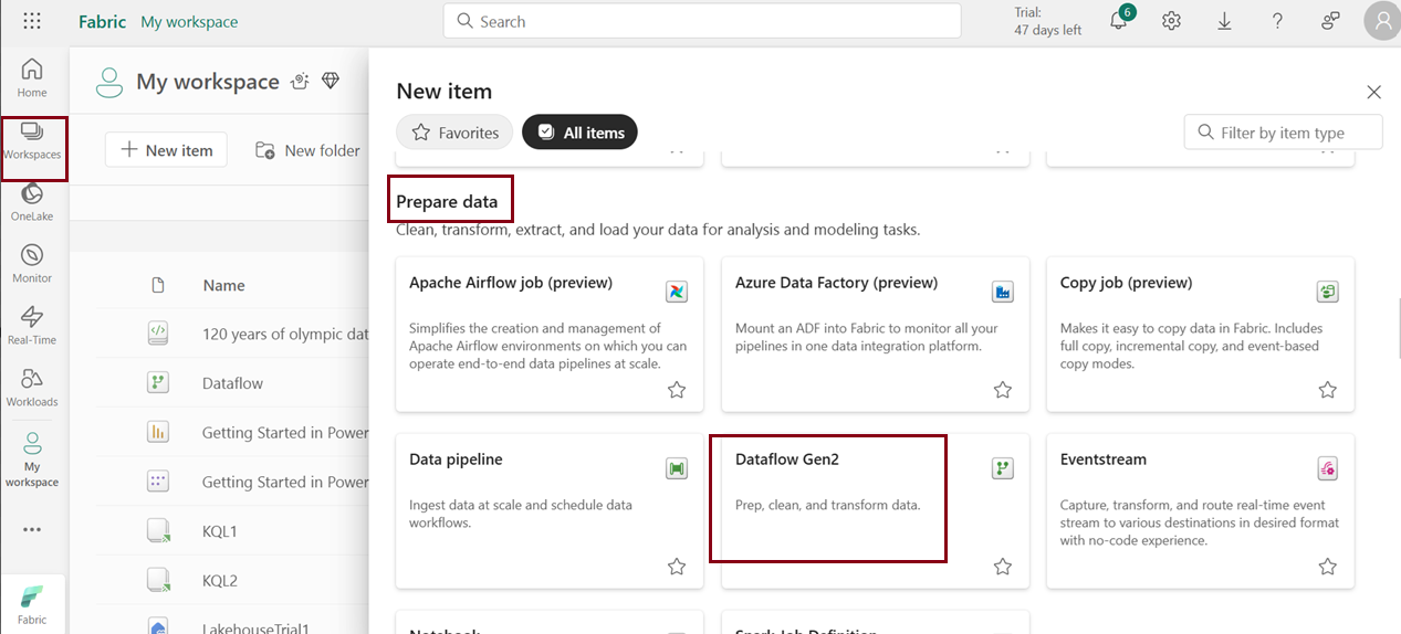 Lesson 23 – Ingest data using Dataflows Gen2 in Microsoft Fabric ...